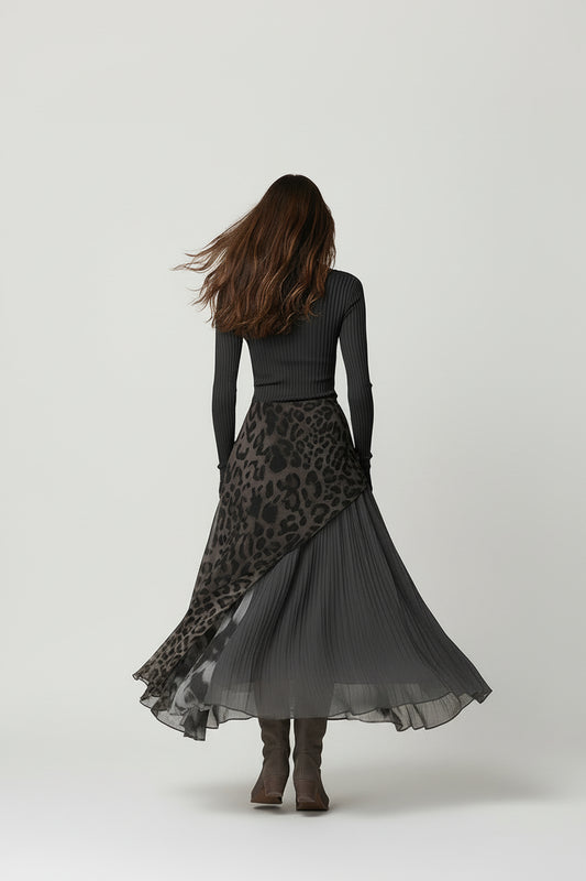 Carmen | Vestido maxi bohemio con estampado leopardo