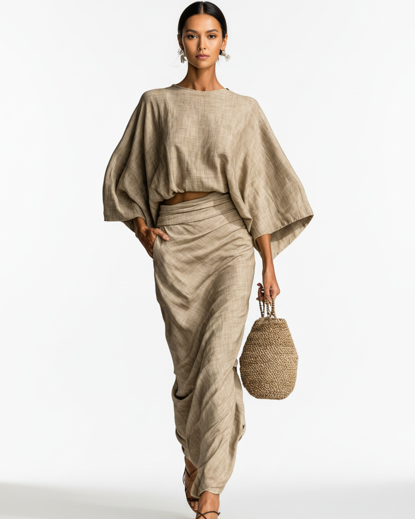 Paula · Conjunto de falda de manga larga