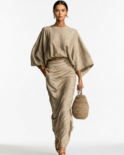 Paula · Conjunto de falda de manga larga