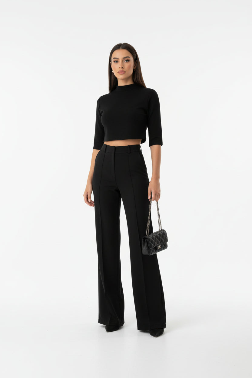 Sofía | Conjunto Top corto y Pantalón ancho