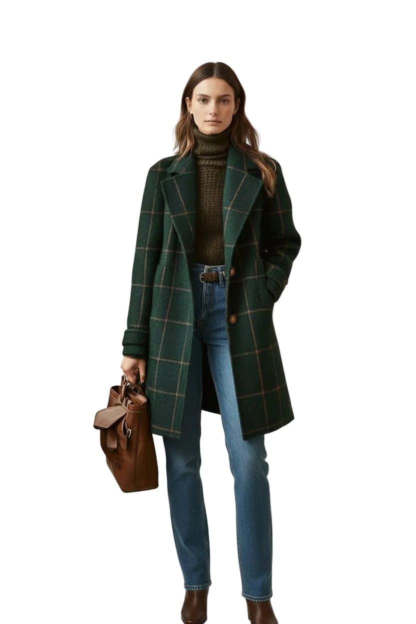 Beatriz | Abrigo Clásico de Cuadros